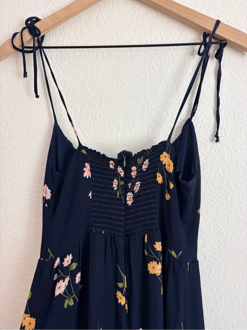 Reformation Kealy Navy Floral Tie-Shoulder Midi Dress - Picture 4 of 8